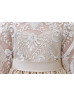 Champagne Lace Satin Chic Flower Girl Dress